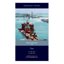 Customizable oil drilling rig watercolor profile business cards