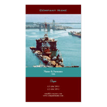 Customizable oil drilling rig watercolor profile business card templates