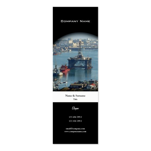Customizable oil drilling rig watercolor profile business card