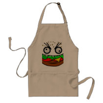 customizable om nom nom burger with teeth face apron