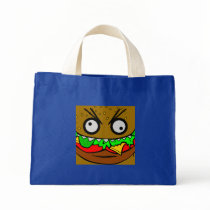 customizable om nom nom burger with teeth face tote bags