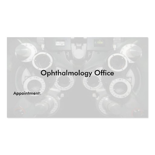 CUSTOMIZABLE Ophthalmology Business Card (back side)