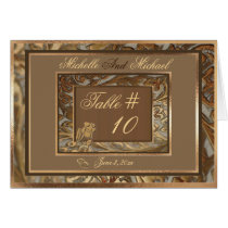 Customizable Ornate Gold Wedding Table Number Card