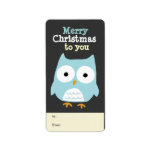 Customizable Owl Merry Christmas Tag Personalized Address Labels