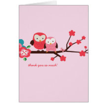 Customizable Owl Thank You Note Card