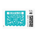 Customizable Papel Picado Flag - Turquoise Stamps