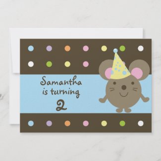Customizable Party Mouse Birthday Party Invitatons Announcements