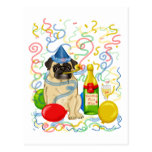 Customizable Party Pug Celebration Tees and Gifts Postcard