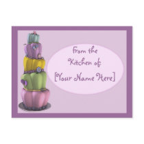 Customizable Pastel Topsy Turvy Cake Recipe Card postcards by kithseer Customizable Pastel Topsy Turvy Cake Recipe Card postcards