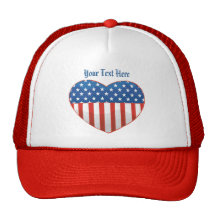 Customizable Patriotic Heart Hats