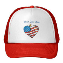 Customizable Patriotic Heart Hats
