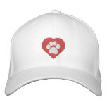 Customizable Paw in Heart Hats Baseball Cap