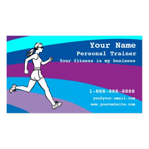 Customizable Personal Trainer Business Card Templates (front side)