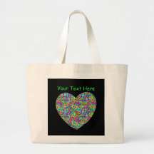 Customizable Personalized Confetti Heart Design Bag