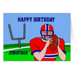 Customizable photo and name football grid iron greeting card