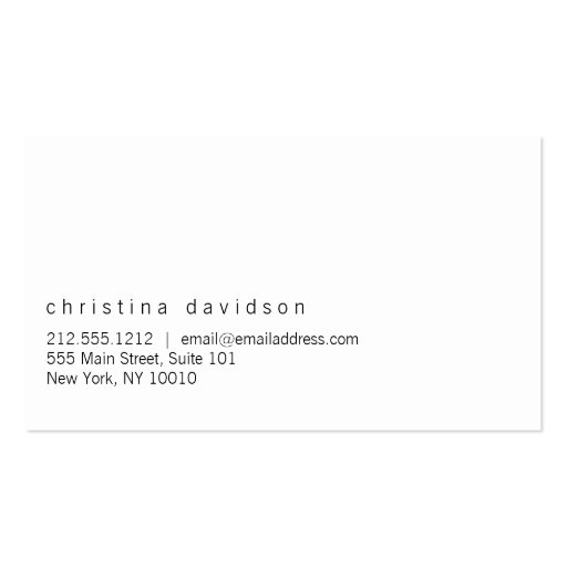 Customizable Photo Card for Actors, Models Business Card (back side)