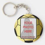 Customizable photo Golden soccer ball Keychains