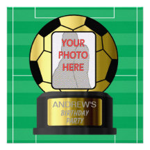 Customizable photo soccer ball party invitations