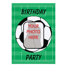 Customizable photo soccer ball party invitations