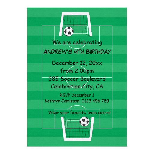 Customizable photo soccer ball party invitations