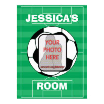 Customizable photo soccer ball room posters