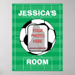 Customizable photo soccer ball room posters