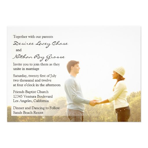Customizable Photo Wedding Invitation