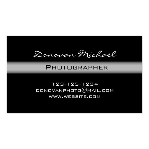 Customizable Photography Business Card (back side)