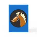 Customizable Piano Horse Greeting Card (blue)