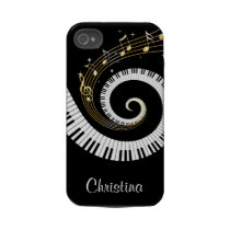Customizable Piano Keys and Gold Music Notes iphon casemate cases