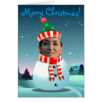 Customizable Picture Snowman Greeting Card