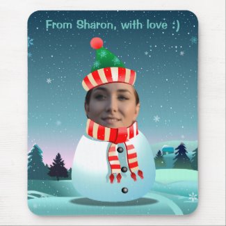 Customizable Picture Snowman Mouse Pad