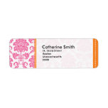 Customizable Pink and Orange Damask Address Labels
