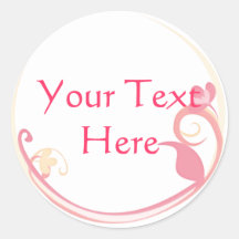 Customizable Pink Flower Stickers