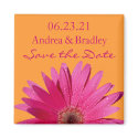 Customizable Pink Gerbera Daisy Monogram Magnet