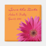 Customizable Pink Gerbera Daisy Monogram Magnet