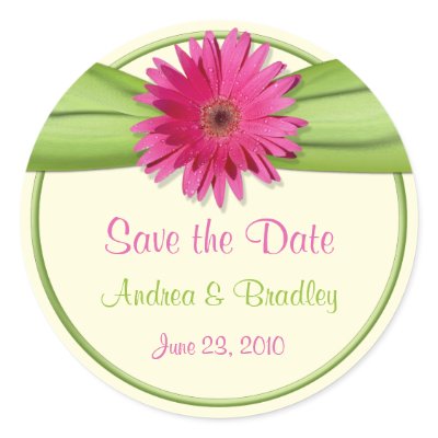 Customizable Pink Gerbera Daisy Monogram Sticker