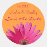 Customizable Pink Gerbera Daisy Monogram Sticker
