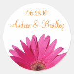 Customizable Pink Gerbera Daisy Monogram Sticker