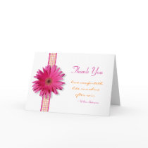 Customizable Pink Gerbera Daisy Thank You Card