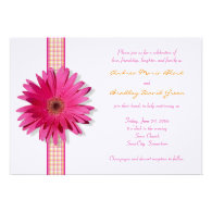 Customizable Pink Gerbera Daisy Wedding Invitation