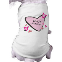 Customizable Pink Heart Dog T-shirt