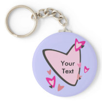 Customizable Pink Heart Favors Keychains