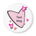 Customizable Pink Heart Favors magnets