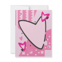 Customizable Pink Heart Stationery Custom Invite
