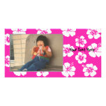 Customizable Pink Hibiscus Photocard Customized Photo Card