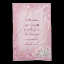 (Customizable) Pink Magnolia kitchen towels
