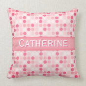 Customizable Pink Polka Dot throwpillow