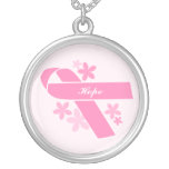Customizable Pink Ribbon Necklace