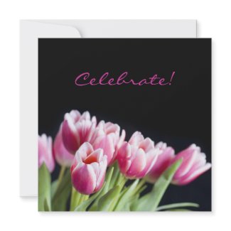 Customizable Pink Tulip Invitation invitation